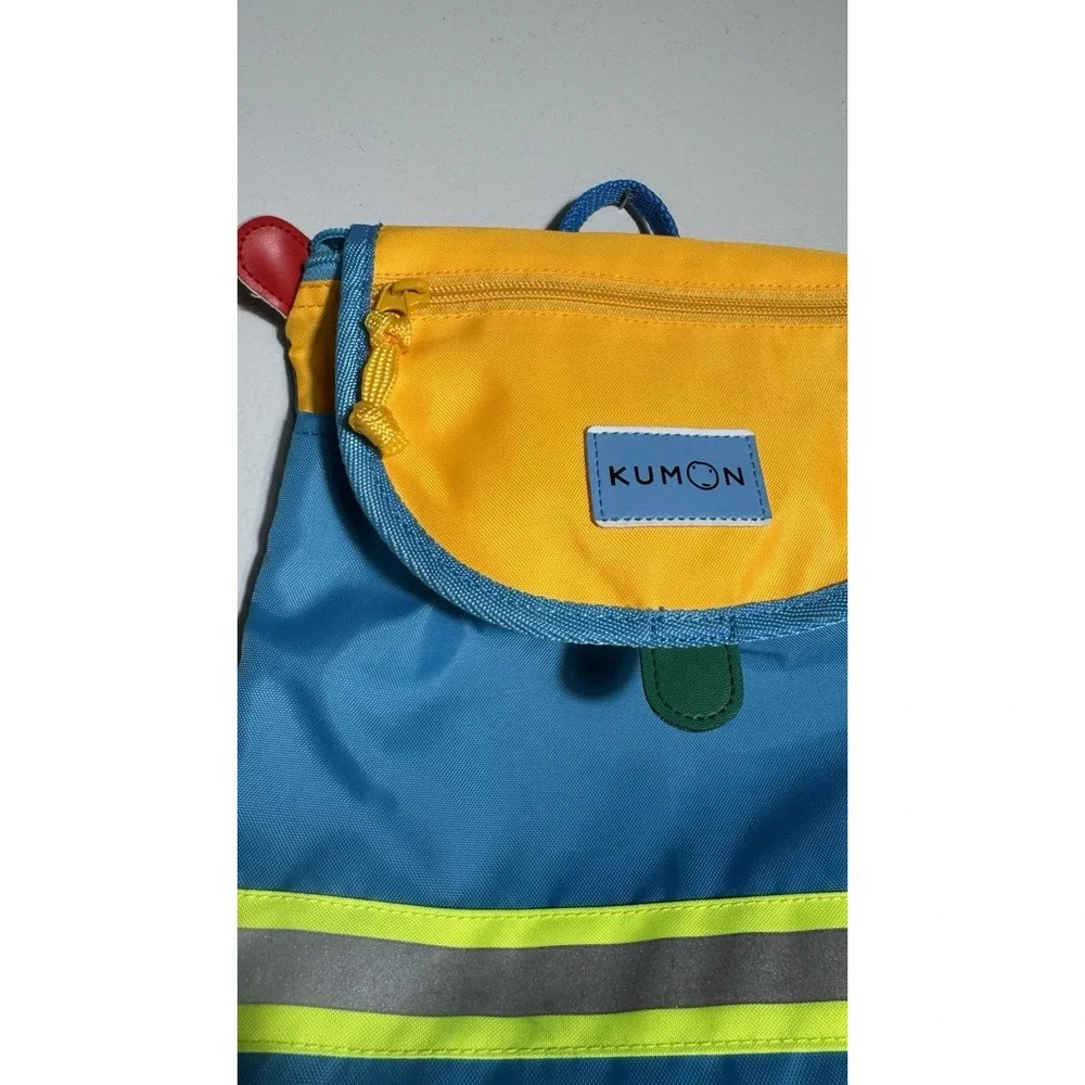 Kimono Toddler Bag Back Blue Yellow With A Safety Line On The Middle